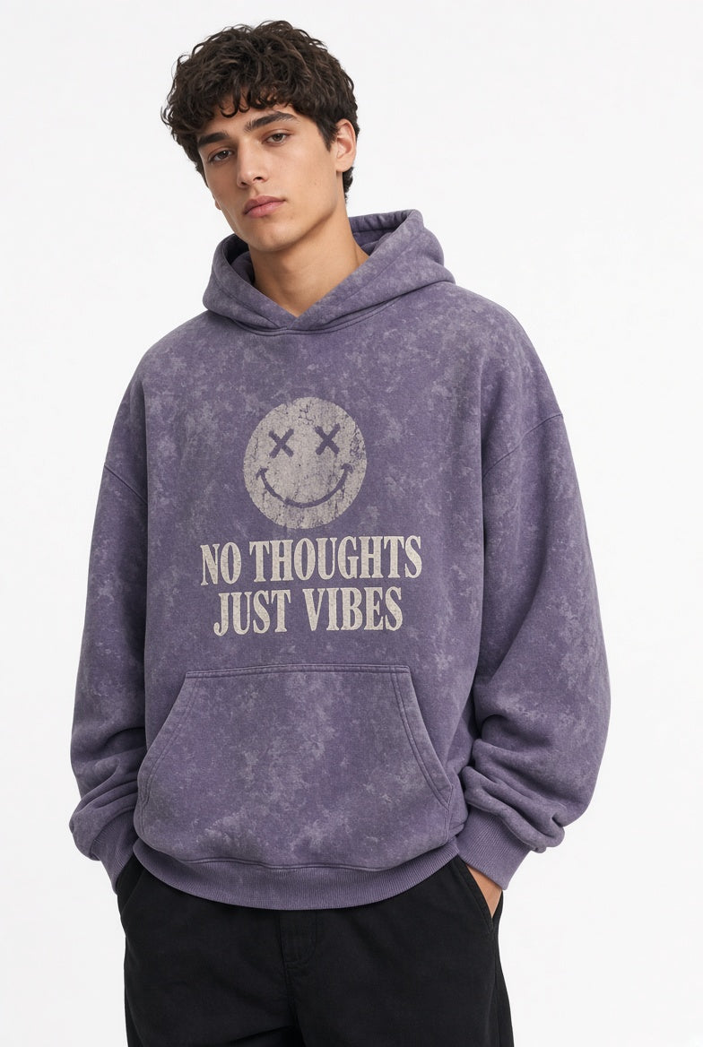 Acid Wash Graphic Oversized Hoodie