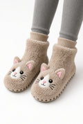 Fuzzy Animal Face Slipper Socks
