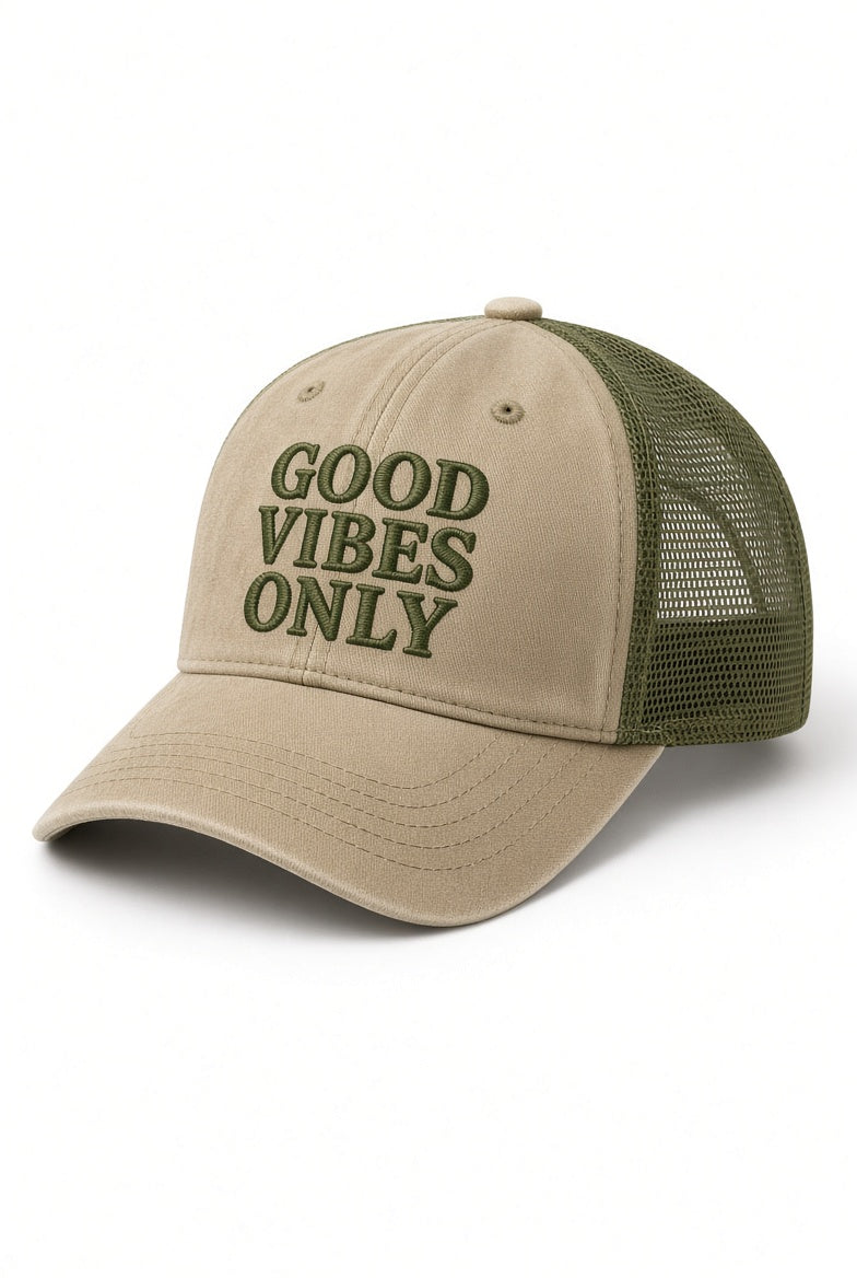 Good Vibes Only Vintage Trucker Hat