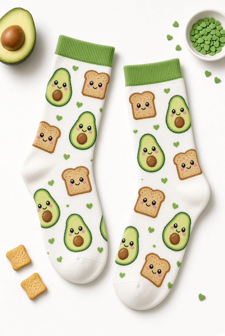 Avocado Toast Novelty Socks